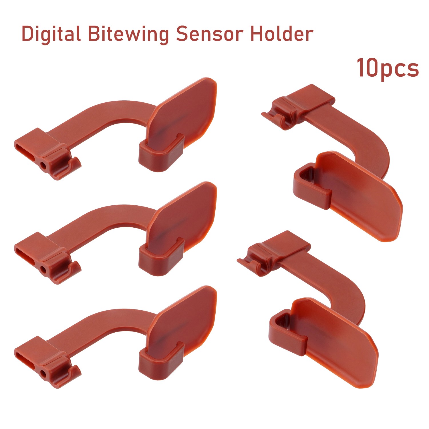 10 pcs Dental Sensor Holder Autoclavable Digital Bitewing Sensor Holder Red US
