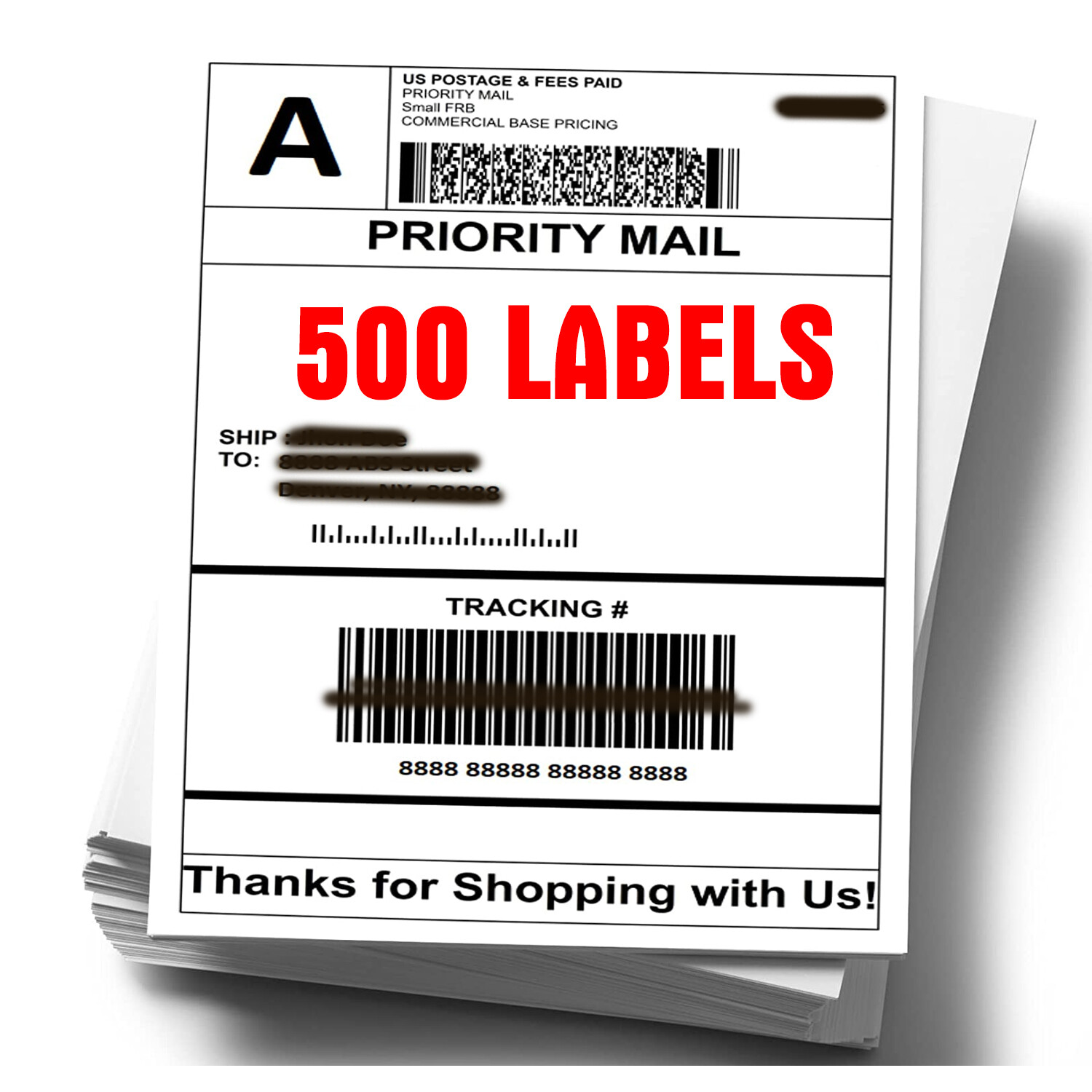 500-10000 Shipping Labels Fanfold 4×6 Direct Thermal for Zebra Rollo Printer UPS