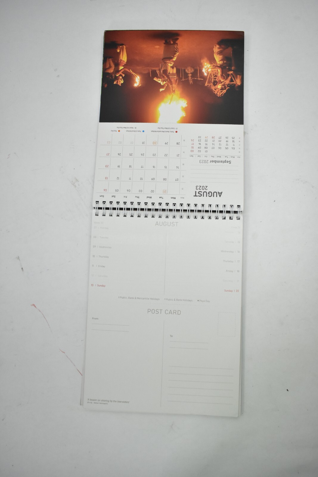 Sri Lanka 2023 Post Card Calendar Hardcover Sprial Bound 7″ x 9-1/2″ Black