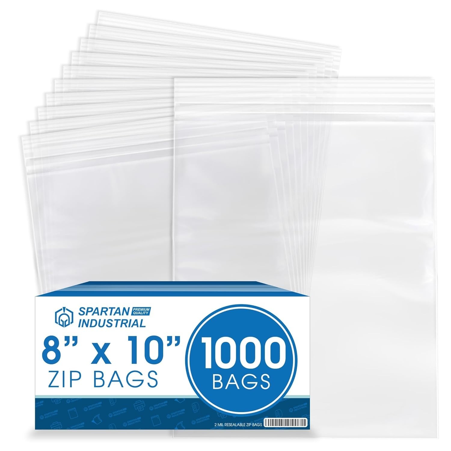 Durable 8×10 Zip Seal Plastic Bags – 1000 Count 2 Mil Airtight Packaging