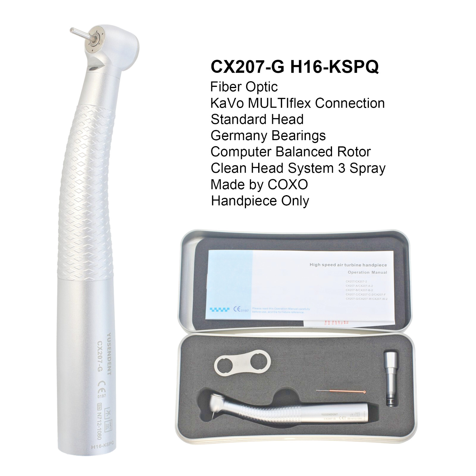 COXO Dental Fiber Optic Handpiece Air Turbine High Speed CX207-G KaVo MULTIflex