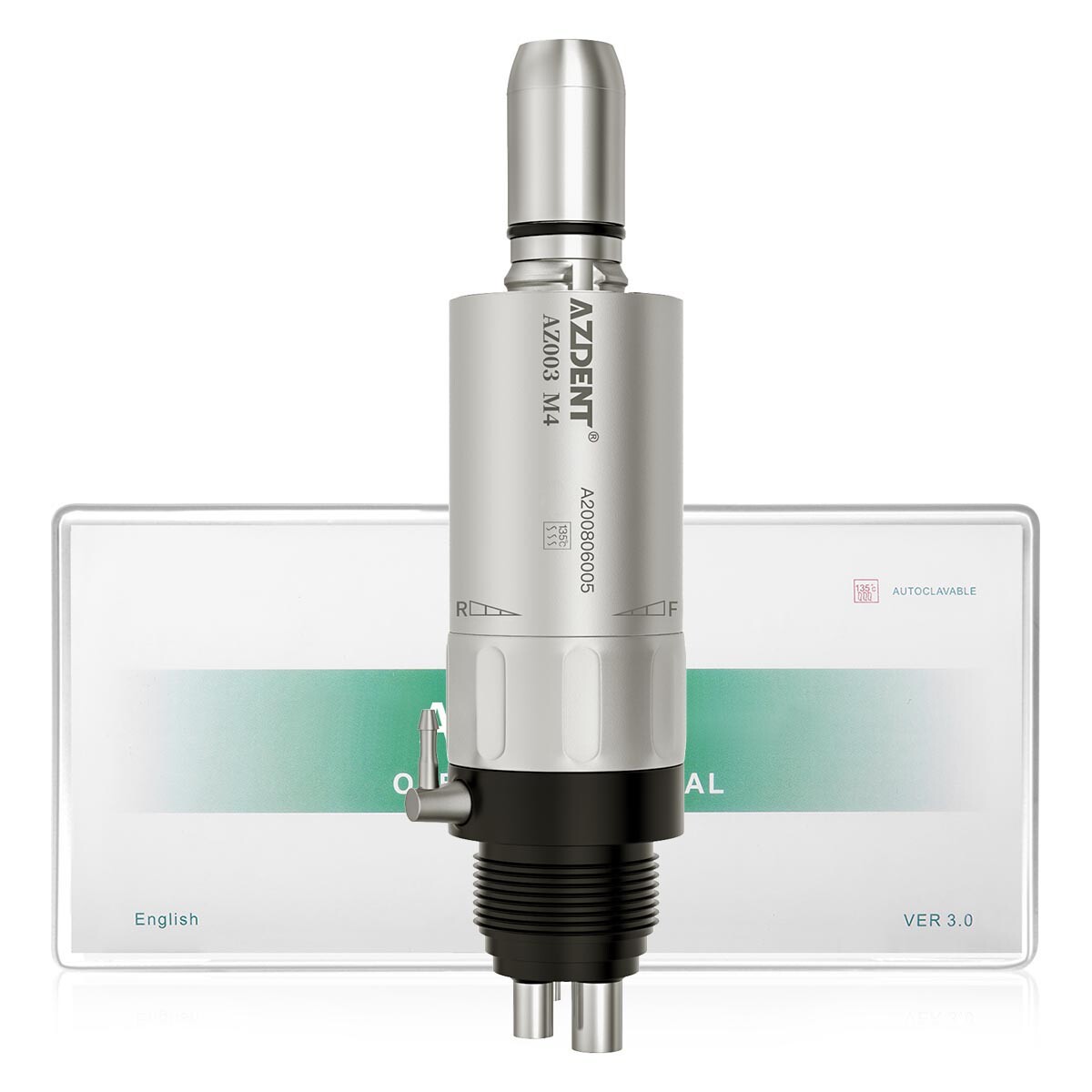 AZDENT Dental Slow Low Speed Handpiece Air Motor 4/2Hole Micromotor E-type