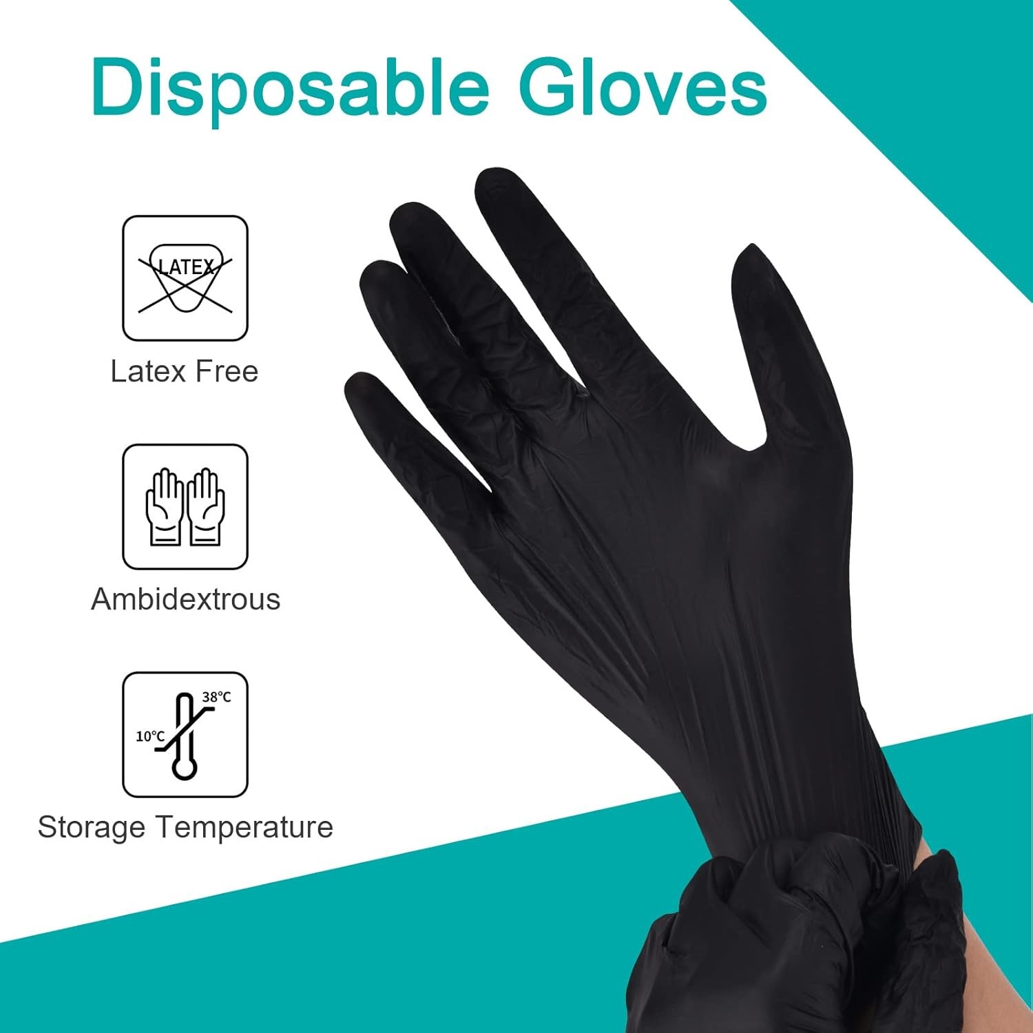 Vinyl Synthetic Exam Gloves, 4 Mil, Latex Free Disposable Gloves for Medical