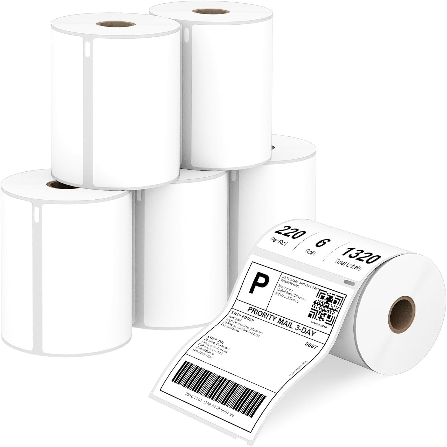 6 Rolls DYMO 4XL Direct Thermal Shipping Labels 4×6 1744907 Compatible 220/Roll