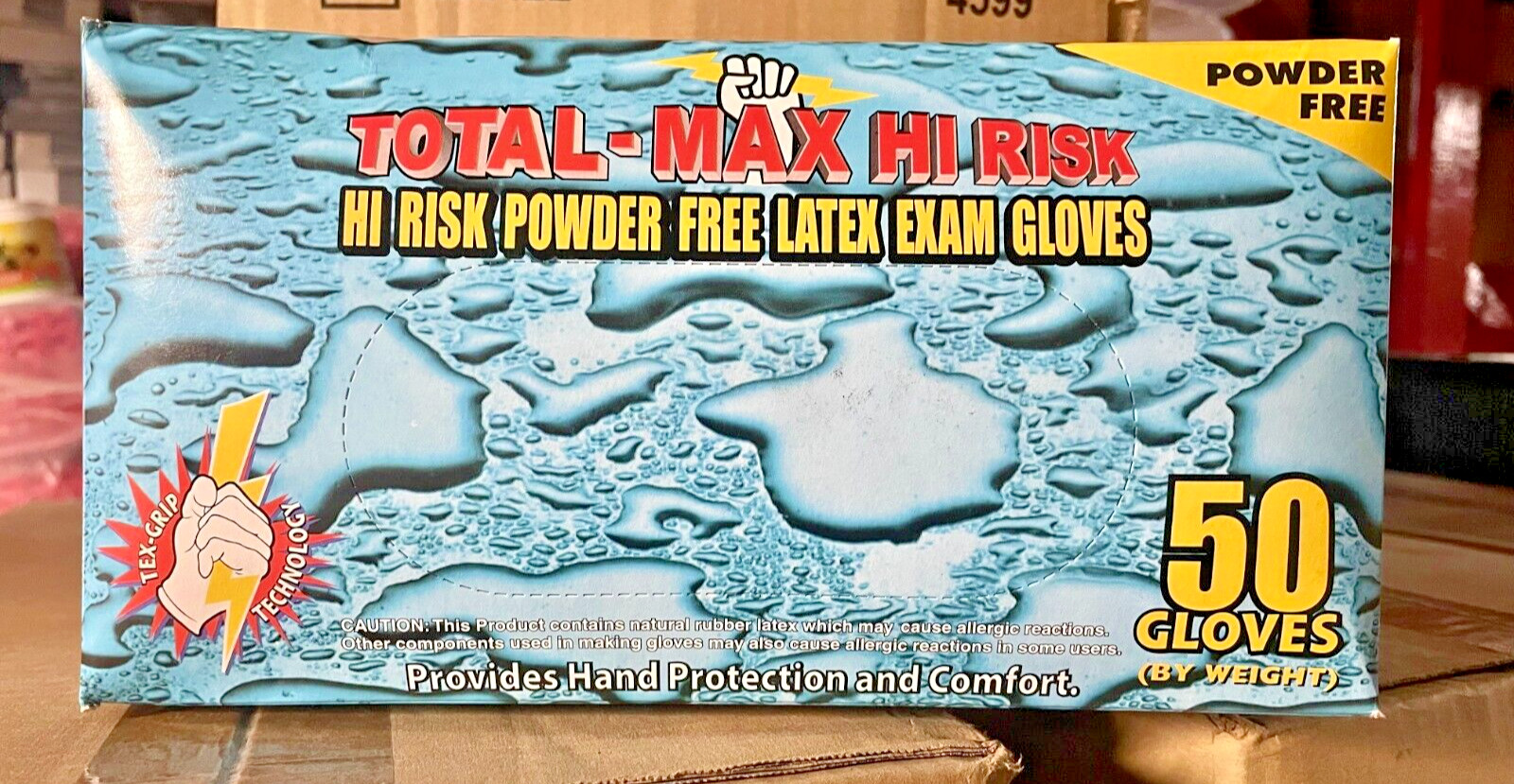 Large Size Emerald Total Max High Risk Latex Gloves 15mil One Case