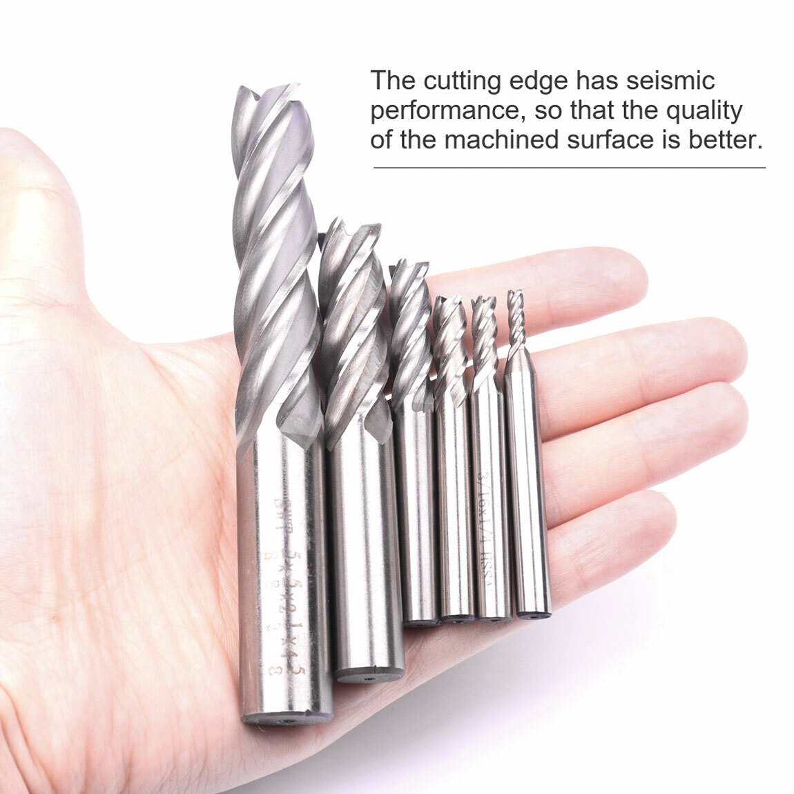 1/8″ x 1/4″ HSS End Mill Set 4pcs – 4 Flute Straight Shank Cutter for Metal &CNC