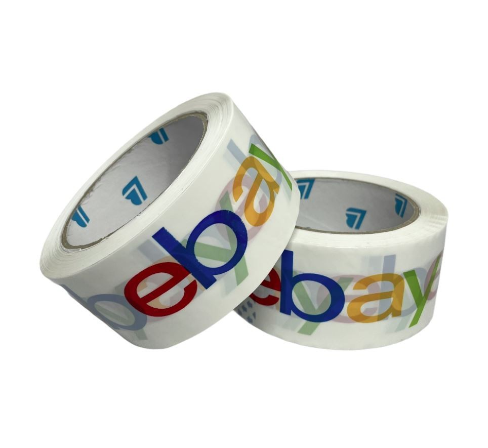 2 Rolls eBay Branded BOPP Shipping Tape No Black Logo 2 inches x 75 Yards