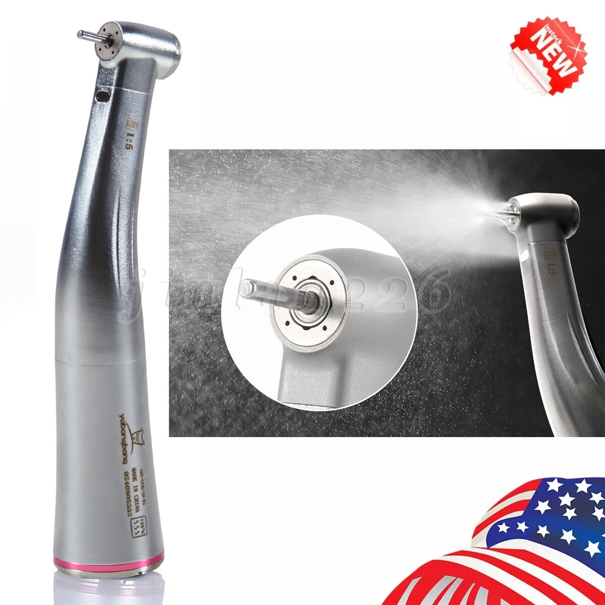 Dental 1:5 LED Contra Angle Increasing Handpiece Fit KaVo NSK Electric Motor USA