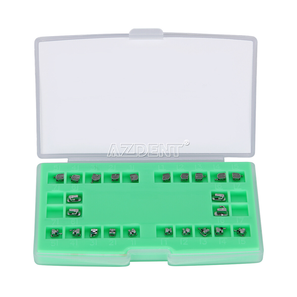 AZDENT Brackets de Ortodoncia Dental Autoligado Pasivo MBT/Roth 022 Ganchos 345