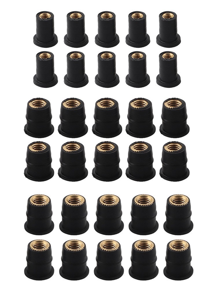 Rubberized Brass Nuts Neoprene Well Nuts Various Sizes High Strength Rubber