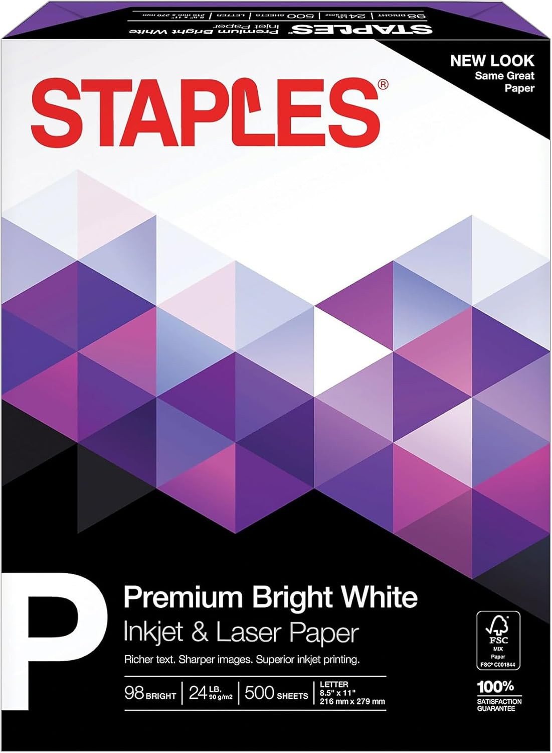 Staples 733332 Premium 8.5-Inch X 11-Inch Multipurpose Paper 24 Lbs.