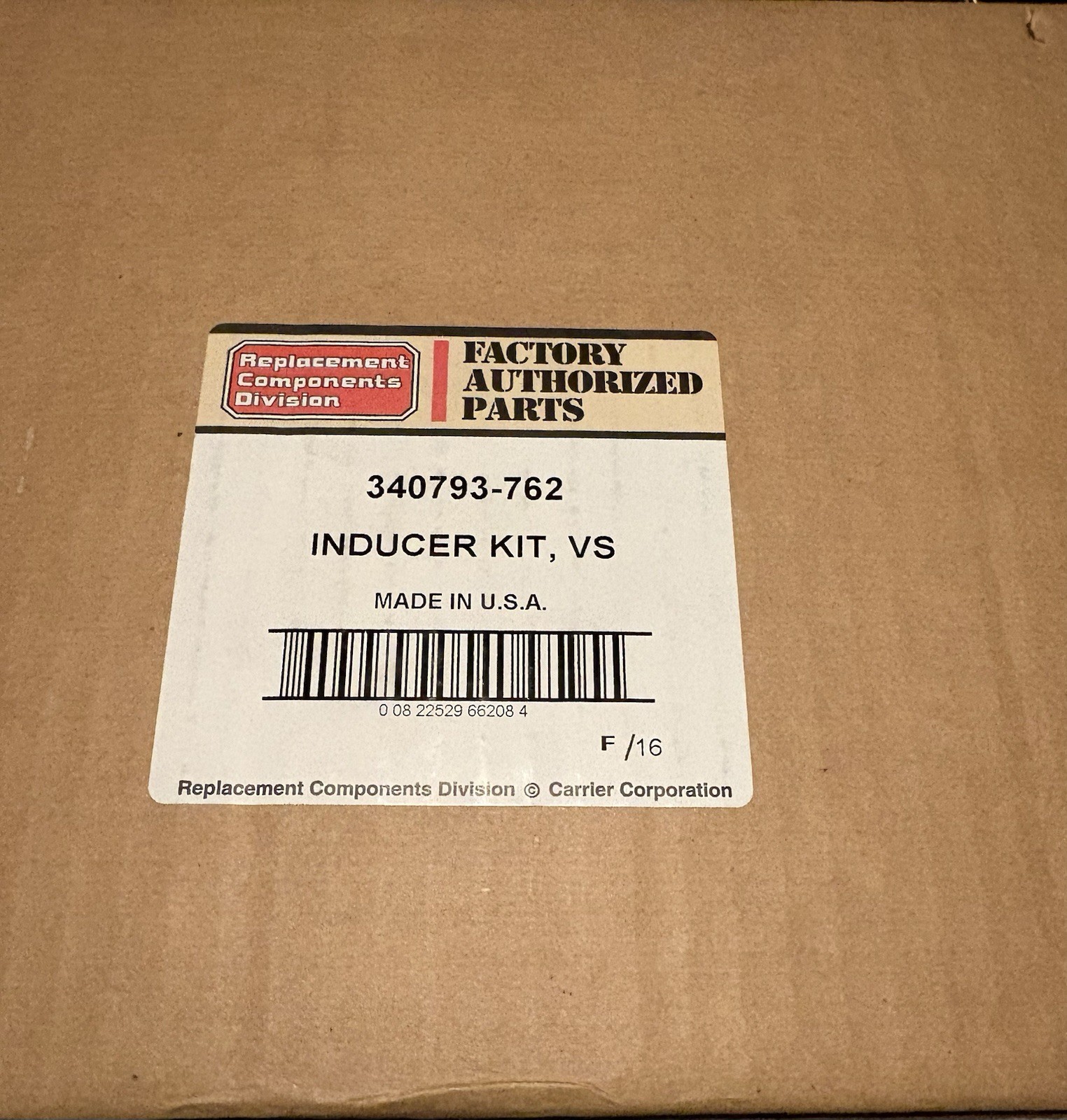 Carrier Bryant 340793-762 Inducer Motor Assembly