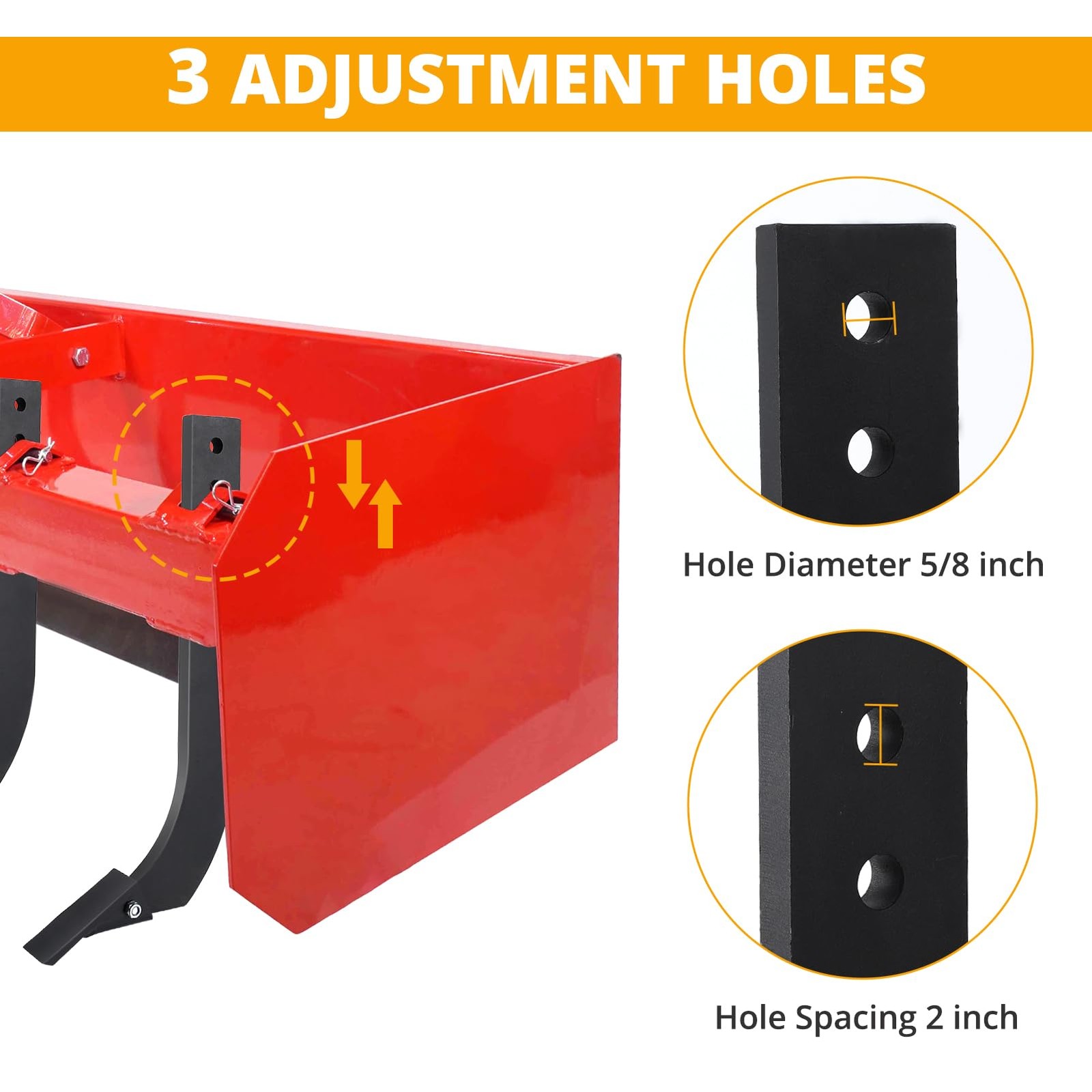 5PCS 16” Box Blade Shank Scarifier Shanks Teeth 3 Holes Box Scraper Shank Black