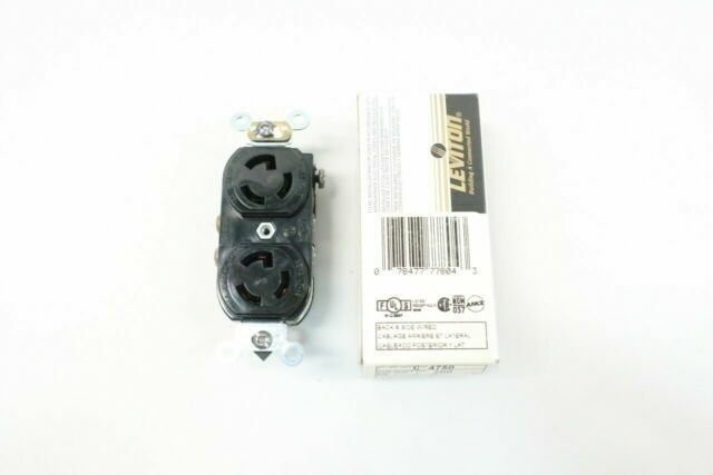 Leviton 4750 NEMA L7-15R Duplex Locking Receptacle, 277V, 15A, 2P, 3W, 1PH