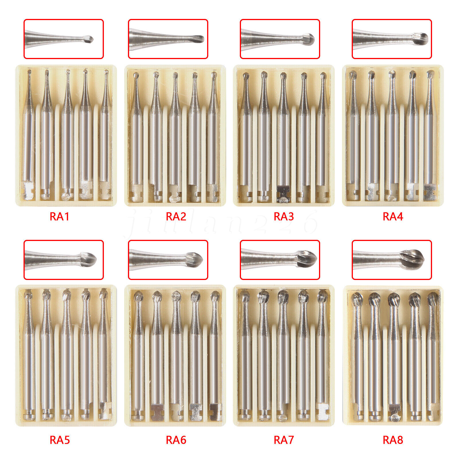 Burr Dental Round Latch Carbide Bur RA 1 2 3 4 5 6 7 8 Midwest LA For Slow Speed