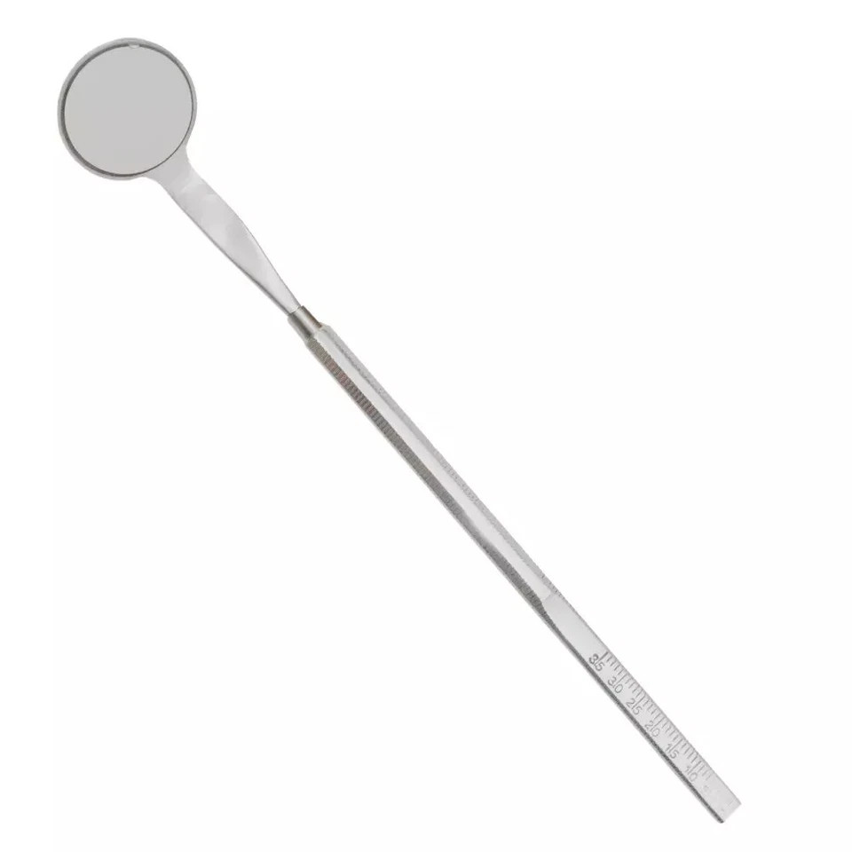 10x Mouth Mirrors Double Sided Front Surface No. 5 With 2x Scale Handles Dental
