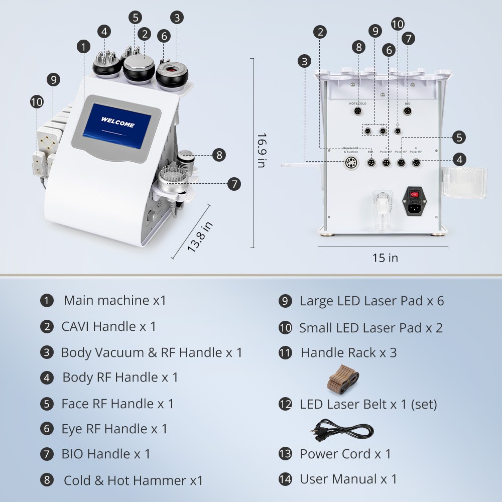 9 in 1 Beauty Machine for Body Massage Facial Skin Care Skin Lifting Weight Log