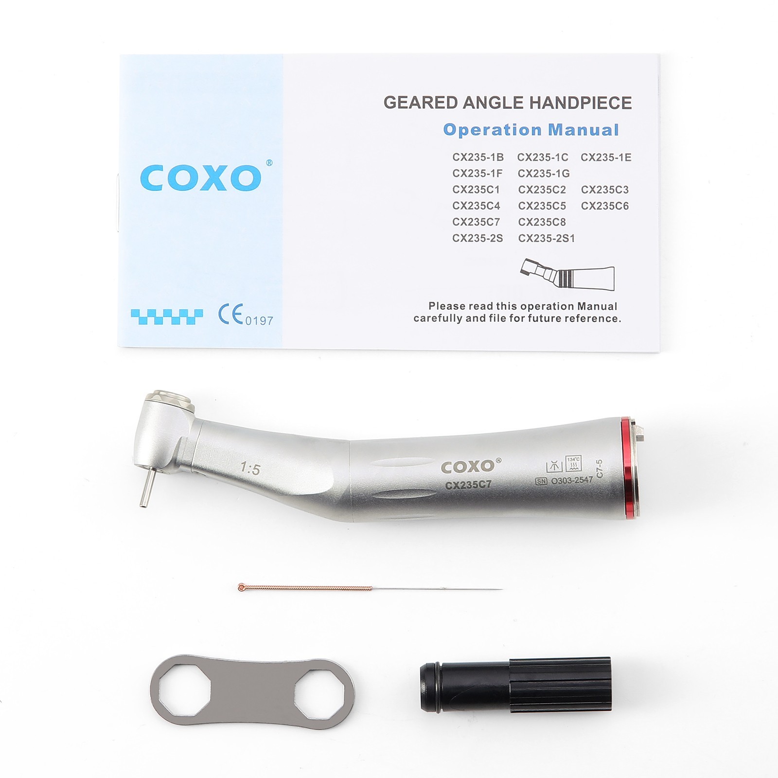 COXO Dental 1:5 LED Standard Head Contra Angle Handpiece /C-PUMA MASTER Motor