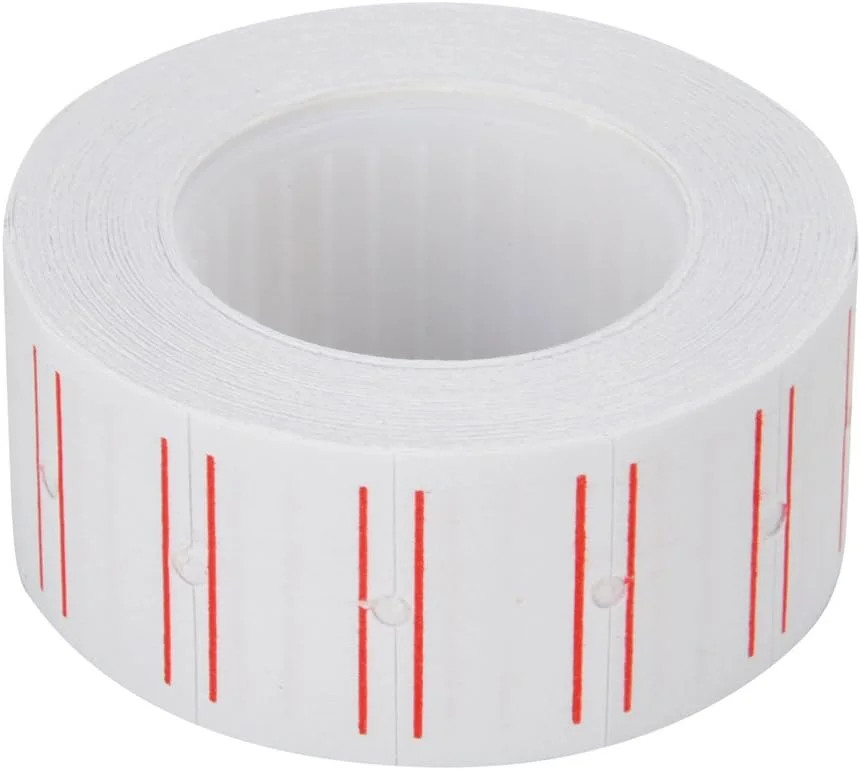 MFLABEL 10 Rolls 6000 White Price Gun Labels for Mx-5500 – with Double Red Line