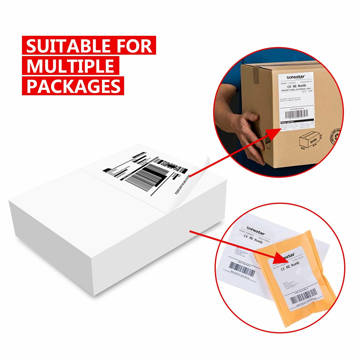 220- 6600 Half Sheet Address Shipping Labels 8.5 x 5.5 Self Adhesive 2 Per Sheet
