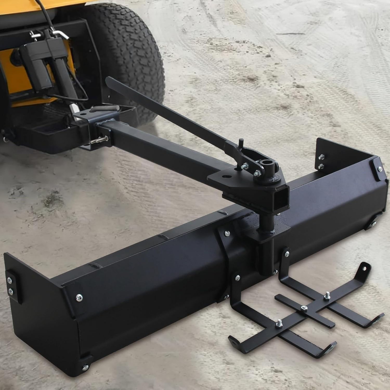 42″ Heavy Duty Tow-Behind Box Scraper, Tractor Grader Blade Attachment for ATV
