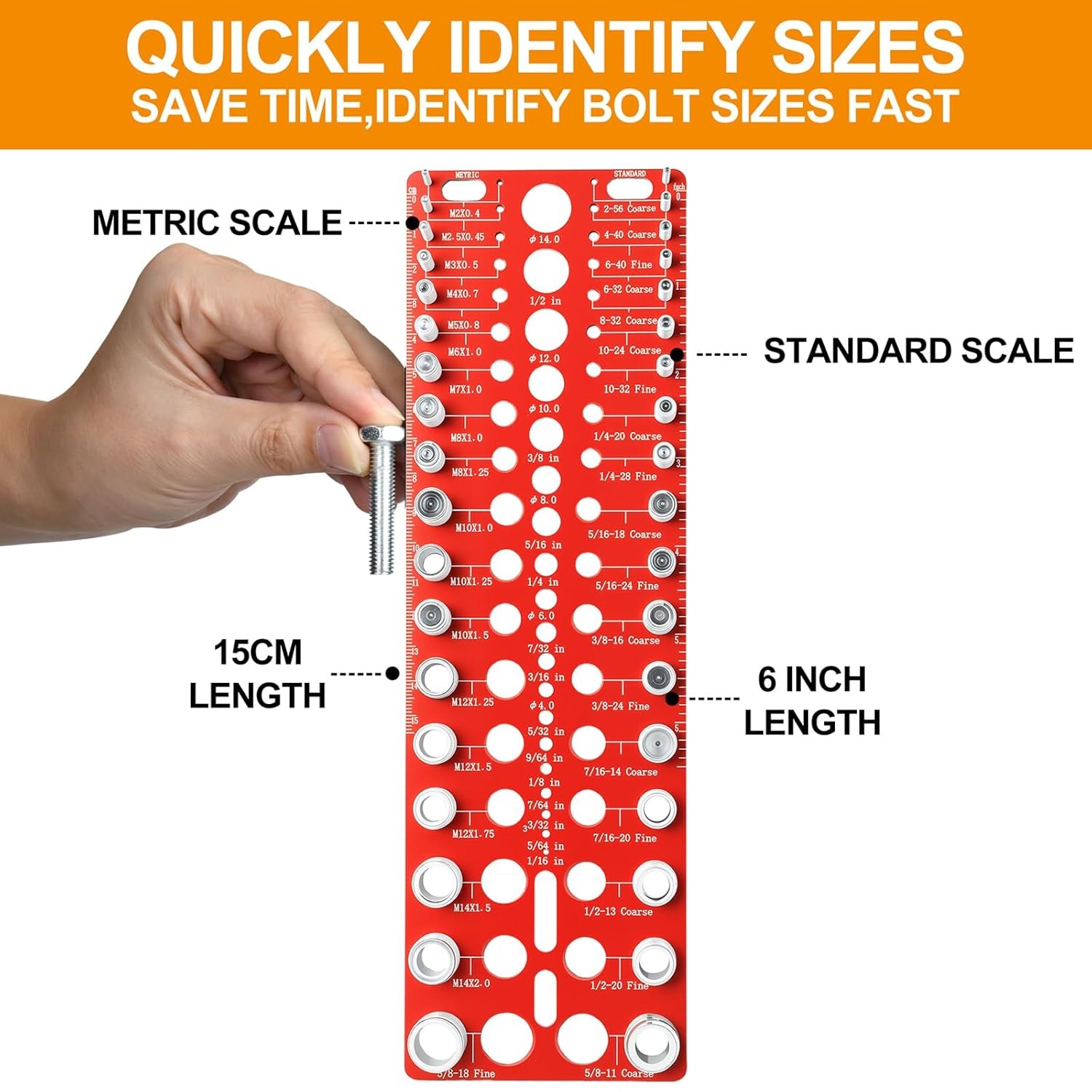 55 Nut and Bolt Thread Checker Thread Checker Standard and Metric….