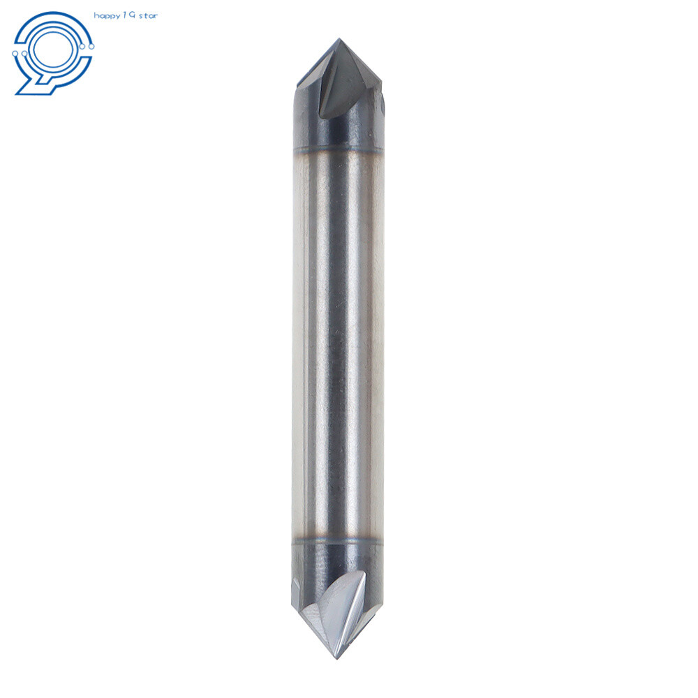 2Pc Double End 3/8″ 4 Flute 90 Degree 2-1/2″ Overall Length Carbide Chamfer Mill