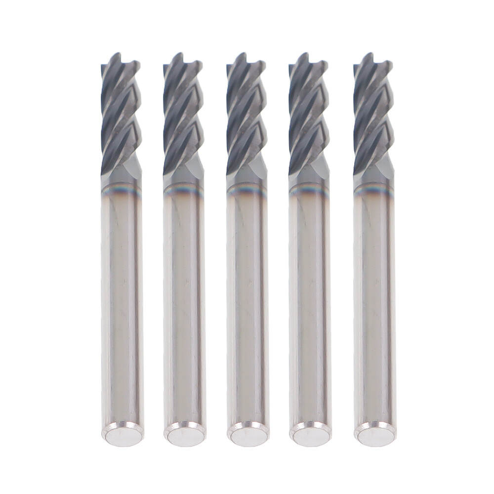 5Pcs 3/16″ 4 Flute Regular Carbide End Mill 2″ Overall Length TiALN COATED