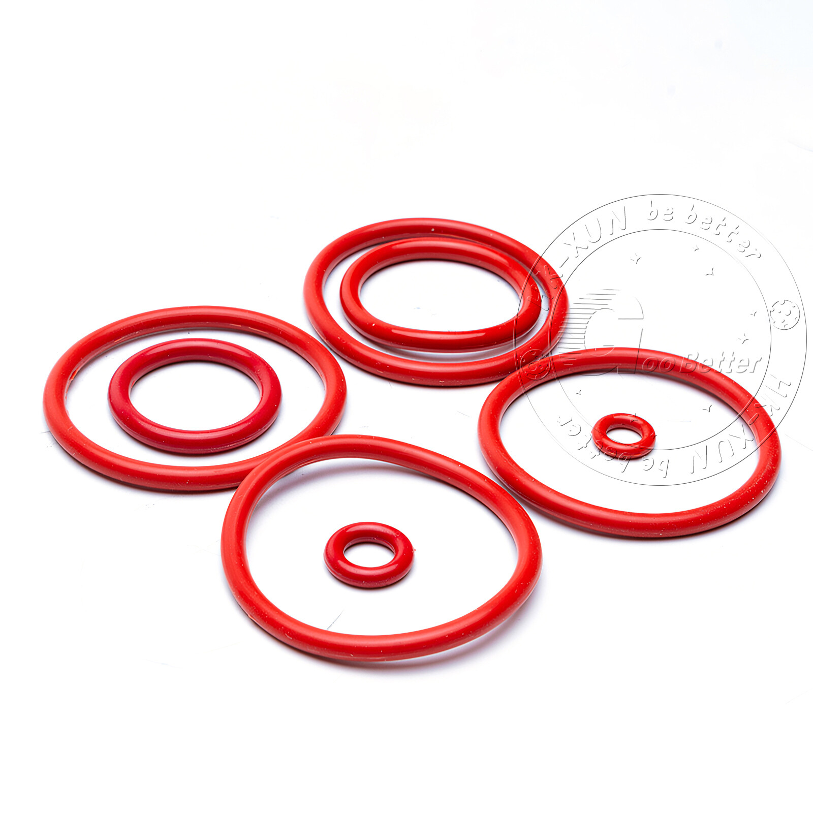 Food Grade O-Ring 5mm Cross Section 18mm-90mm OD Red Silicone Seals O-Rings