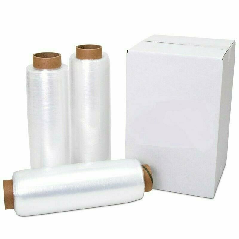 15″ x 1500′ 80 Gauge 4 Rolls Pallet Wrap Stretch Film Hand Shrink Wrap 1500FT
