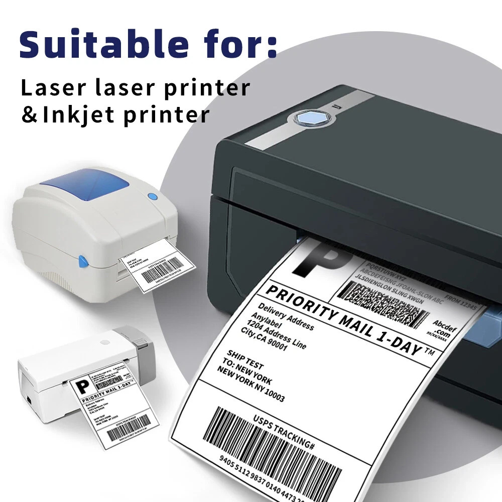 4000pc (4×6) Fanfold Direct Thermal Shipping Labels for Zebra and Rollo Printers