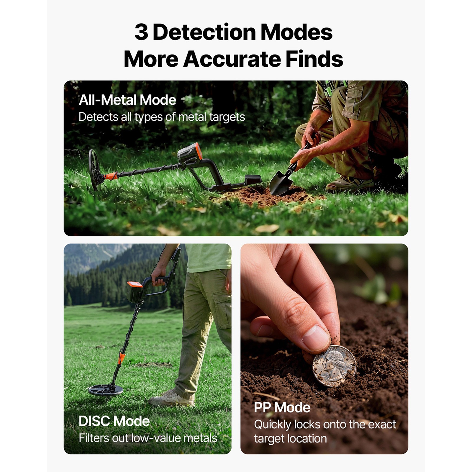 Uimoso Metal Detector for Adults with 8″ Waterproof Coil for Gold Detection