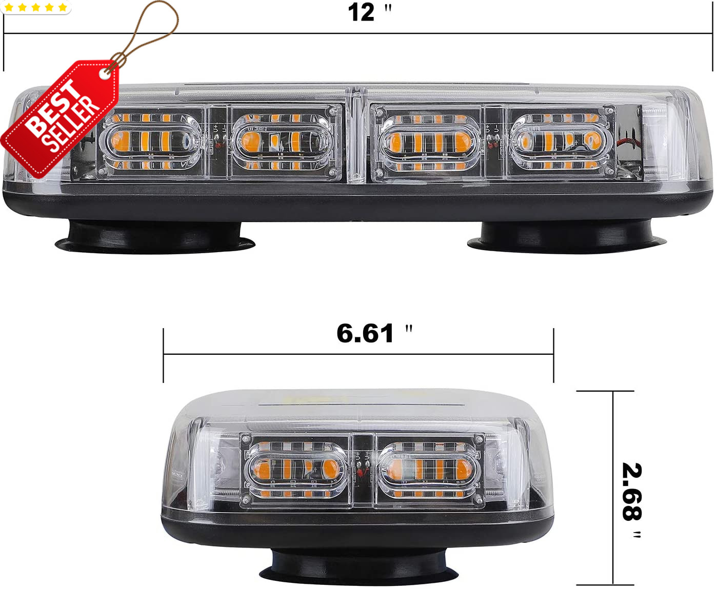 48LED Roof Top Strobe Lights, High Visibility Emergency Safety Warning Light