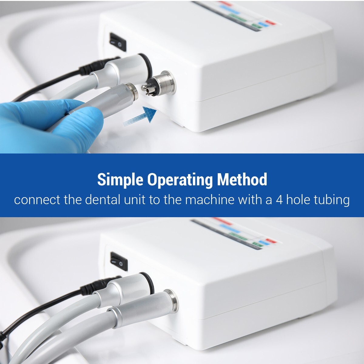 AZDENT Dental Brushless LED Electric Micro Motor 4 Holes 1:1/1:5/16:1 E-Type