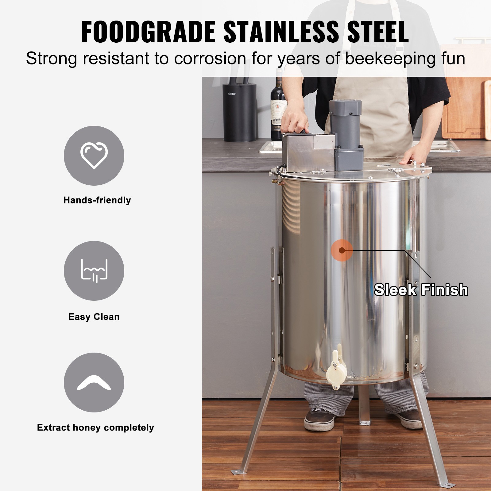 Electric Honey Extractor Beekeeping Equipment 4/8 Frames Stainless Steel