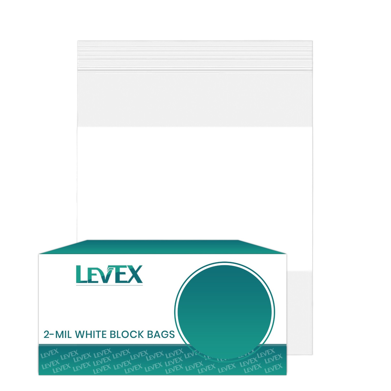 4″ x 8″ White Block Zip Seal Bags Reclosable Top Lock 2Mil Zipper Baggies