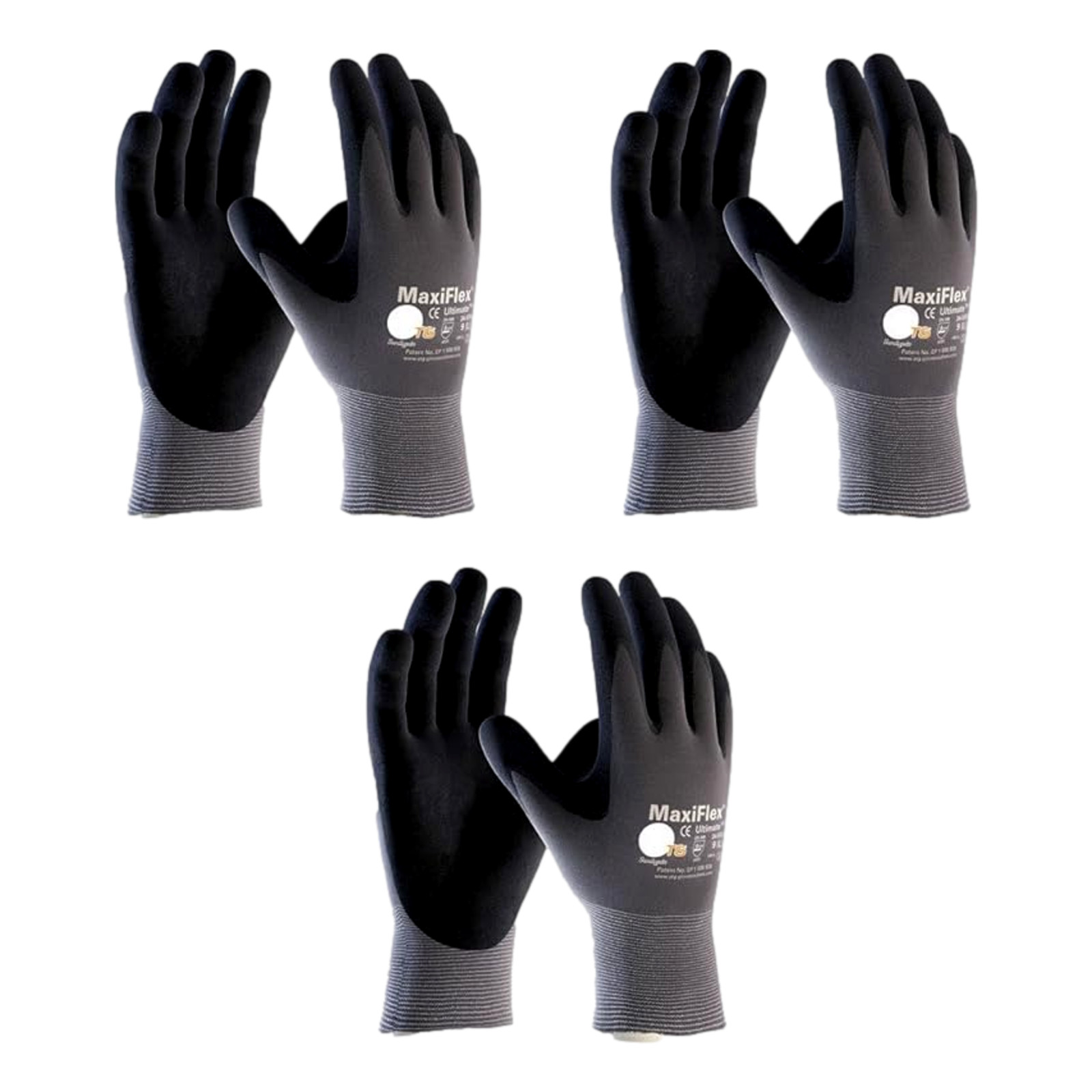 PIP 34-874 Large G-Tek Ultimate Nylon Nitrile Coated Work Gloves Black Seamless