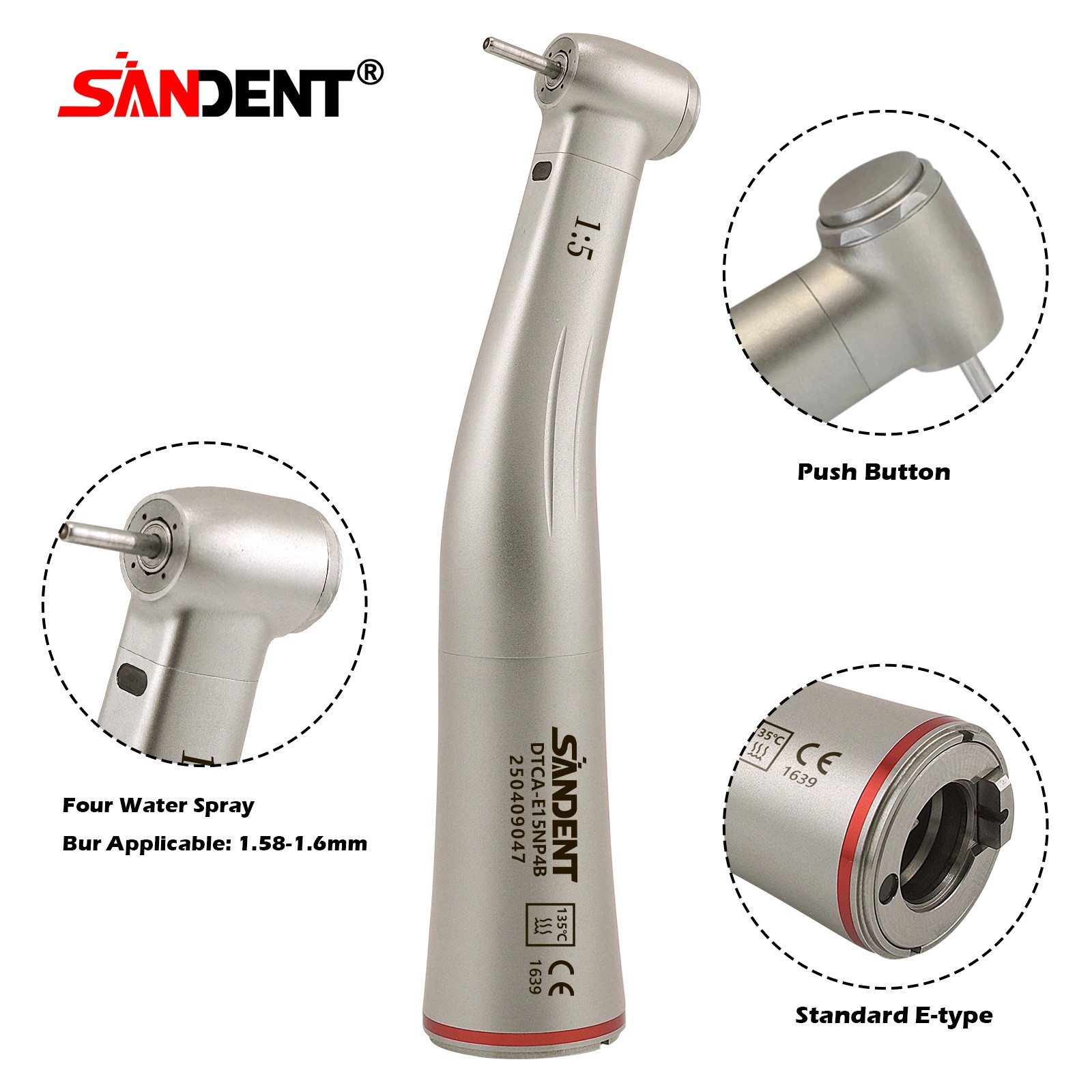 10*NSK Style Dental High Speed Turbine Handpiece with Quick Coupler Swivel 4Hole