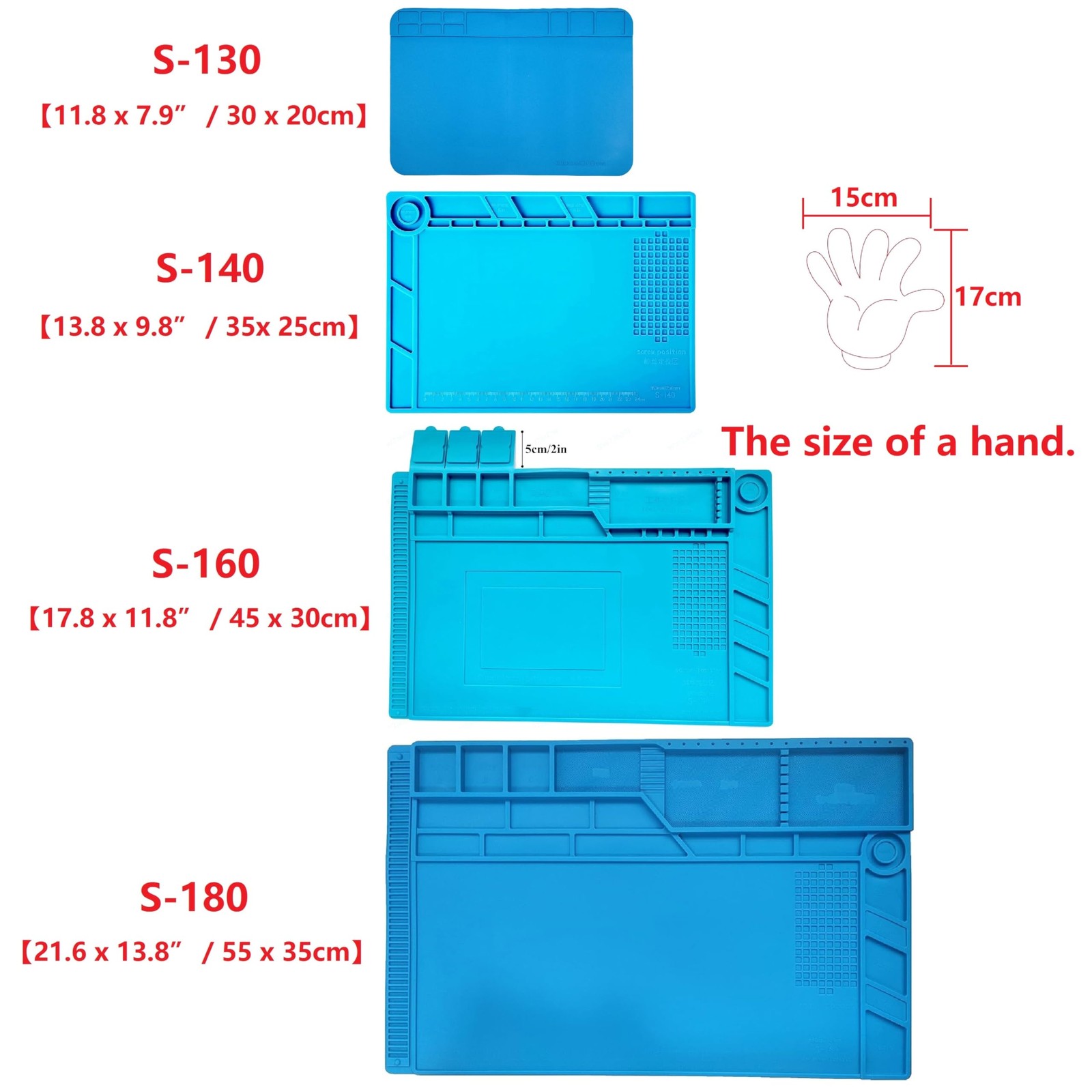 Heat Resistant 932°F Silicone Soldering Work Mat（S-130【11.8 x 7.9” / 30 x 20cm}