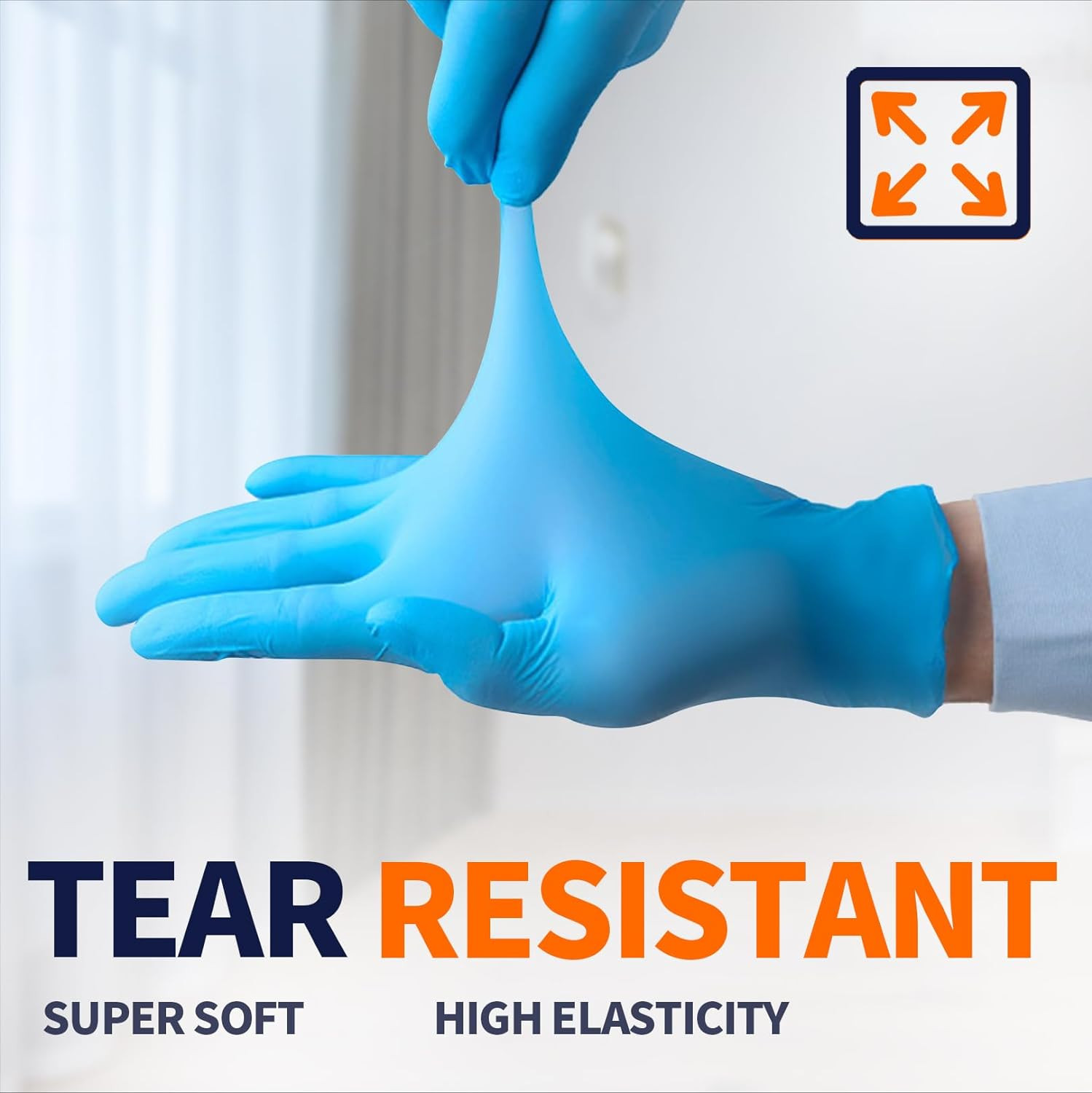 MED -Mil Blue Disposable Medical Gloves Powder-Free Latex-Free, Box of 100 Pcs