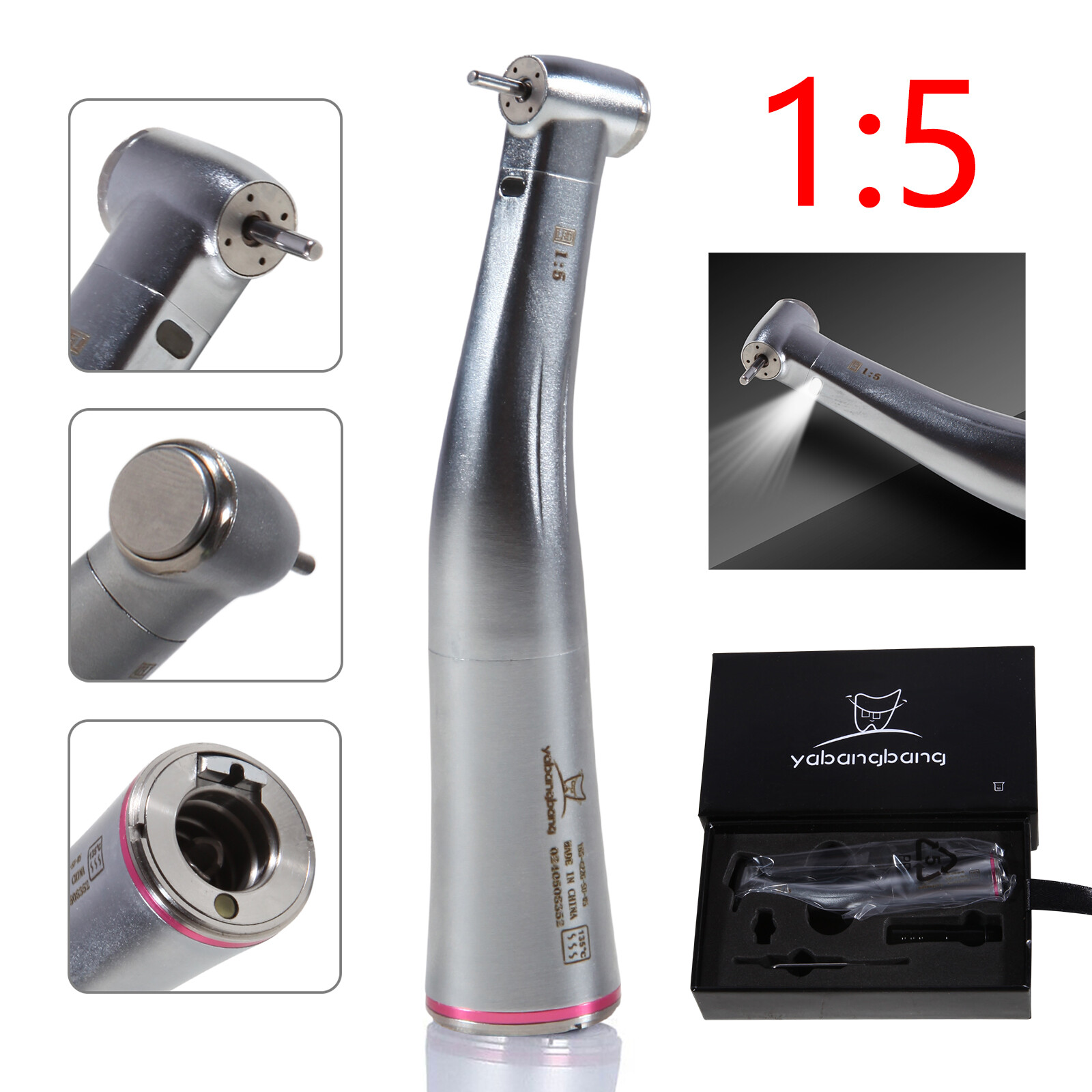 Dental 1:5 LED Contra Angle Increasing Handpiece Fit KaVo NSK Electric Motor USA