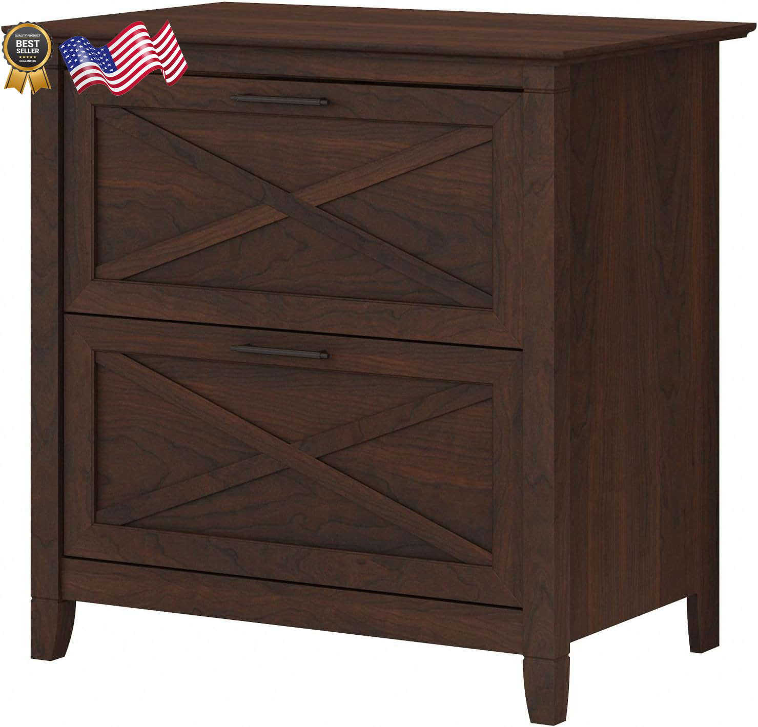 Bush Key West 2 Drawer Lateral File Cabinet Bing Cherry 1 FREE SHIPPING USA