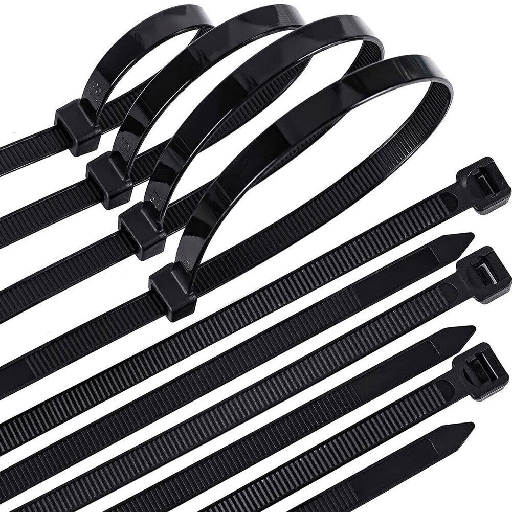 100 BLACK CABLE ZIP TIES Heavy Duty UV Resistant UL 4 6 8 10 12 15 18 24″ & 36″