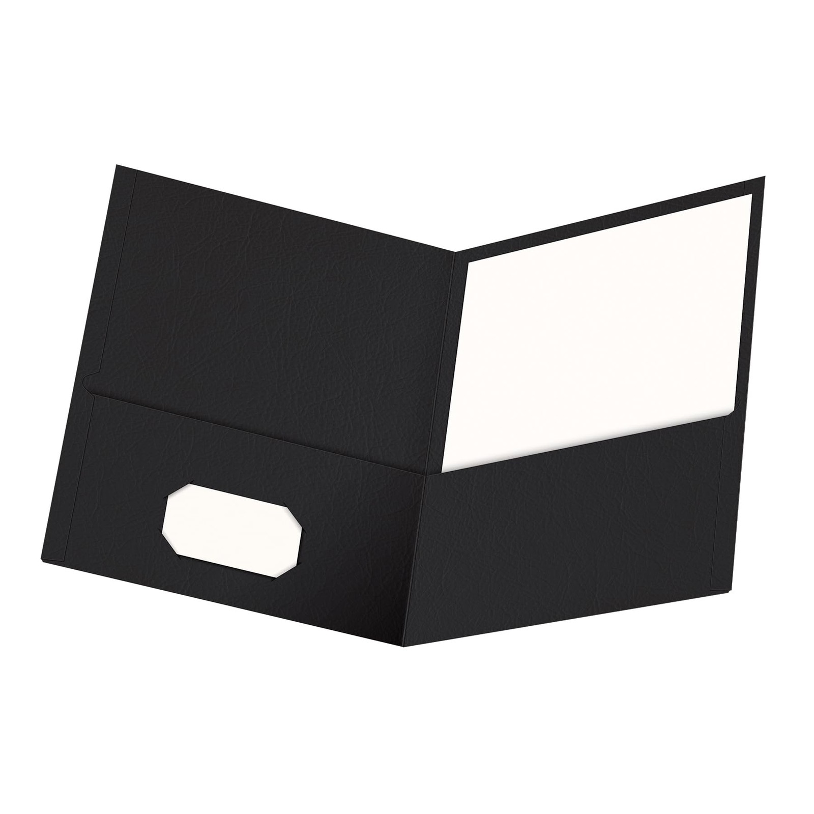 Oxford Twin-Pocket Folders, Textured Paper, Letter Size, Black, Holds 100 She…