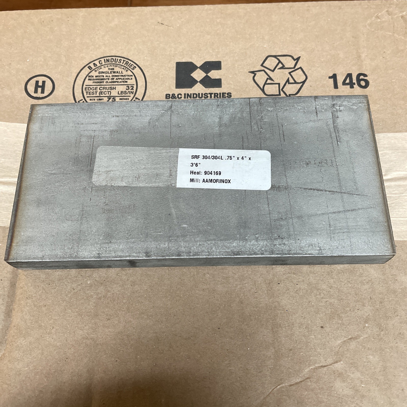 8 Inch Stainless Steel Flat Bar Stock 3/4″ x 4” Rectangular 304 Mill Finish