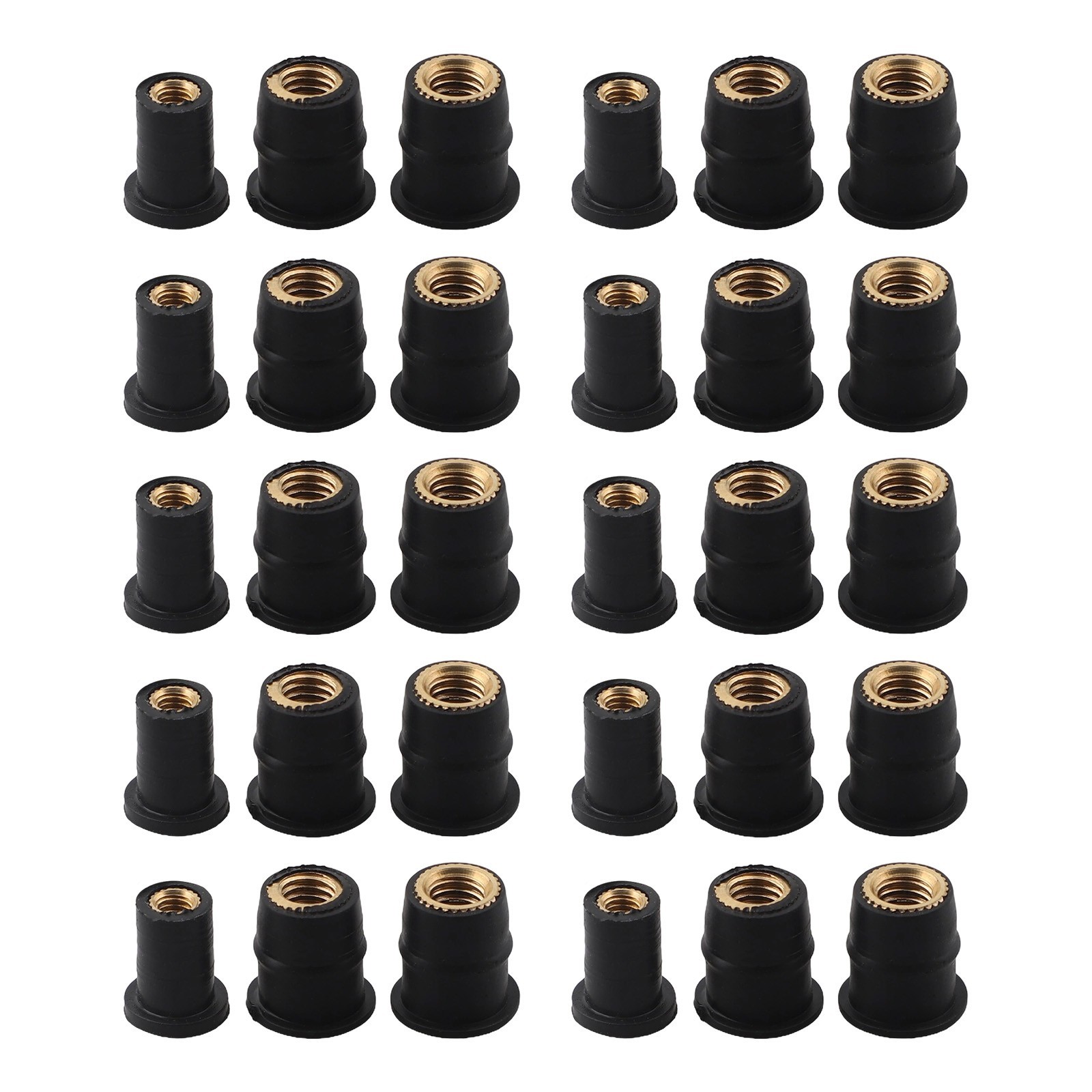 Rubberized Brass Nuts Neoprene Well Nuts Various Sizes High Strength Rubber