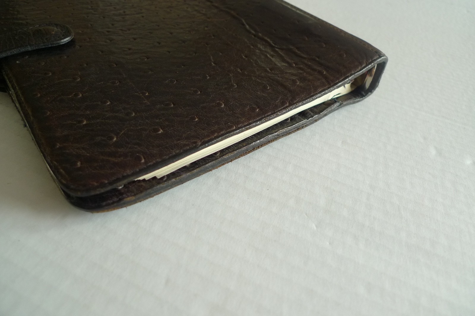 MULBERRY – A5 OSTRICH TEXTURED LEATHER PLANNER & PAPER SHEETS – MADE IN UK