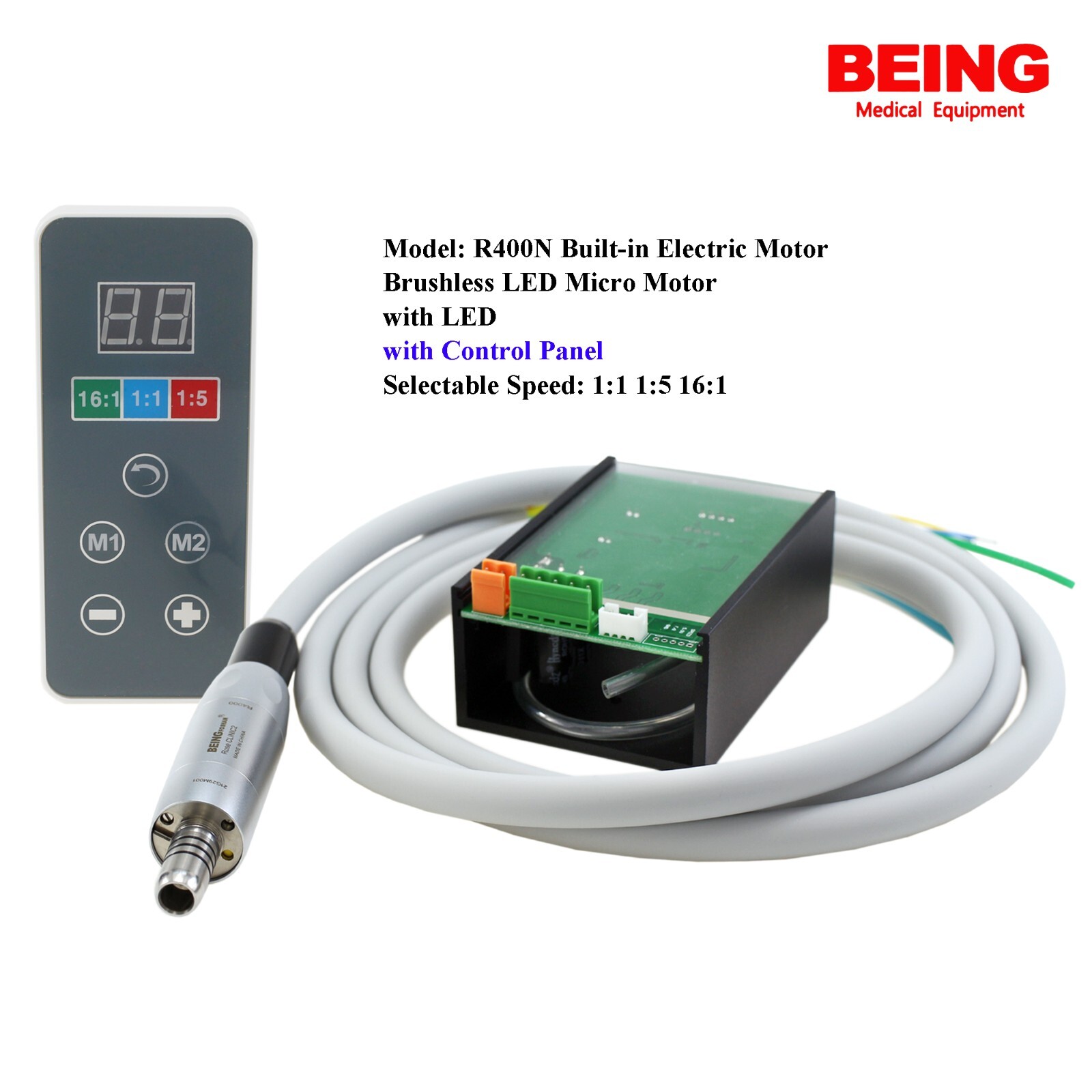 BEING R4000N Dental Electric Motor Brushless LED 1:5 16:1 1:1 System Built-in