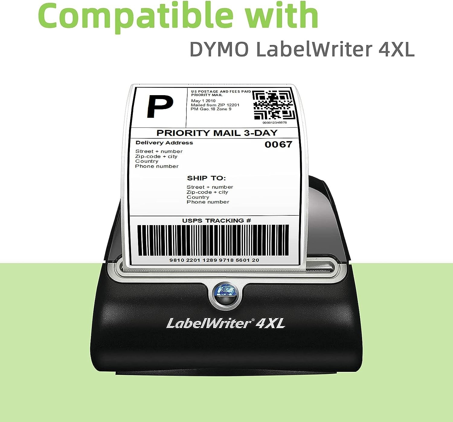 6 Rolls DYMO 4XL Direct Thermal Shipping Labels 4×6 1744907 Compatible 220/Roll