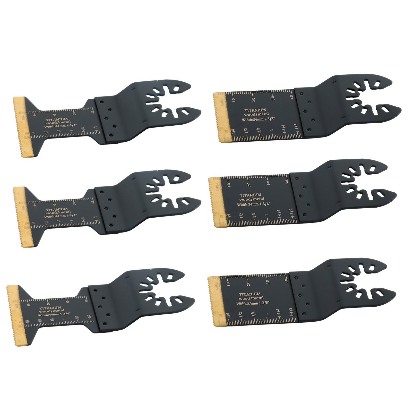 50 PCS Titanium Oscillating Tool Blades Curved Edge Oscillating Saw Blade Kit
